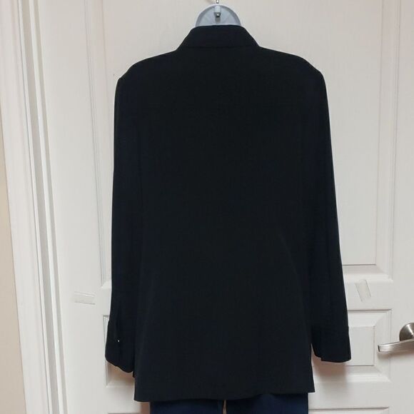 🌹Lane Bryant Black Shirt Jacket Snap Closure sz 14/16 - Picture 7 of 8